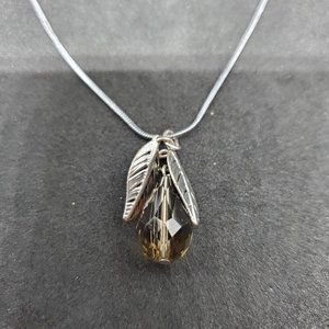 925 Silver Chain Pear Bead Necklace Handmade 18"